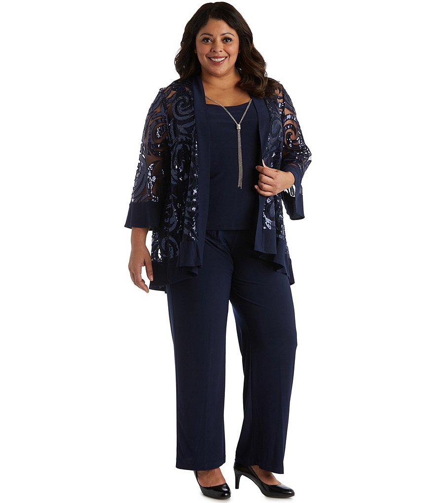 Jessica Howard Plus Size Crew Neck 3/4 Sleeve Printed Trapeze Dress