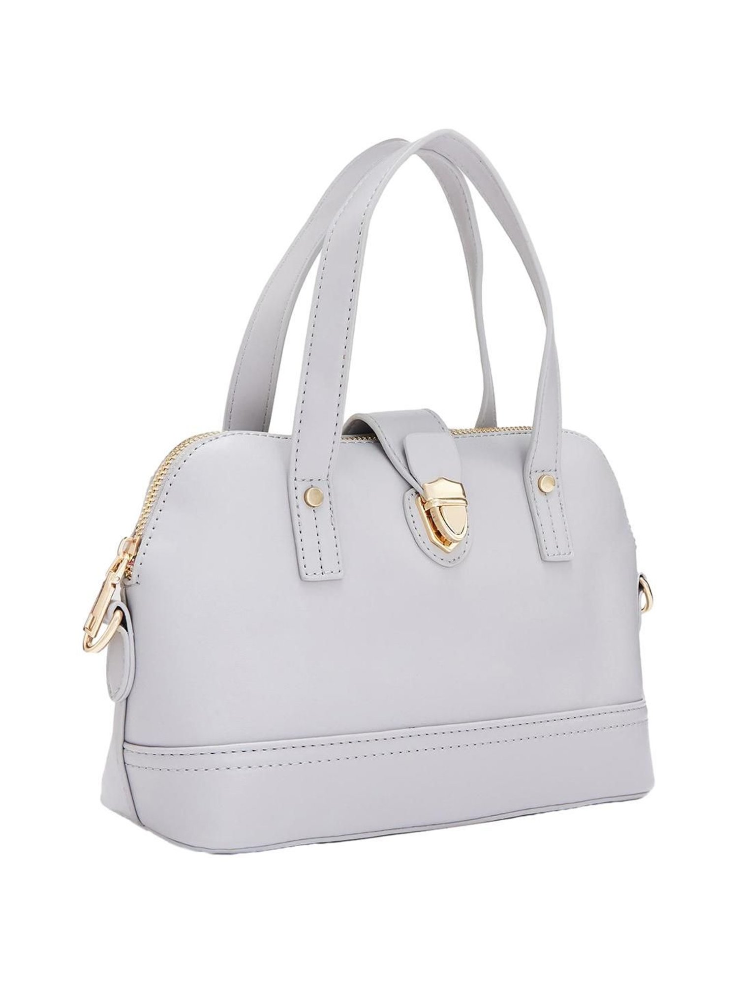 Globus Dark Grey Solid Medium Handbag