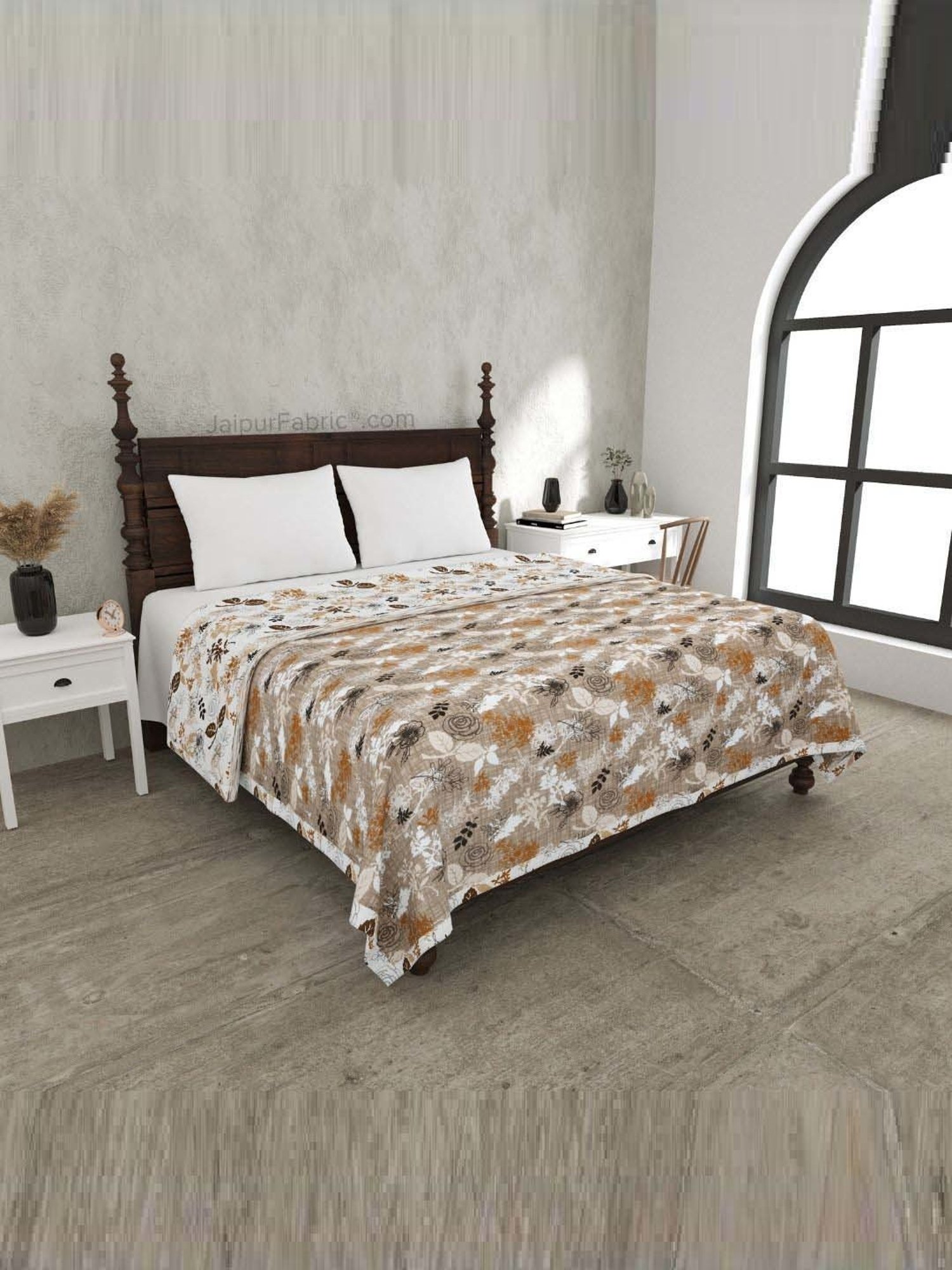 JaipurFabric Burnt Sugar Mulmul Cotton 150 GSM Reversible Ac Dohar