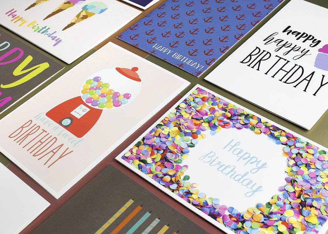 Birthday Card - 36-Pack Birthday Cards Box Set, Happy Birthday Cards - Unique Assorted Designs Blank on the Inside Birthday Card Bulk, Envelopes Included, 4 x 6 Inches