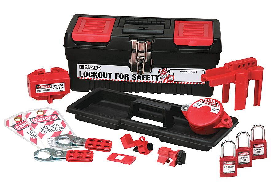 BRADY 104795 Portable Lockout Kit,Electrical/Valve,12