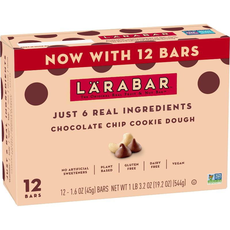 Larabar Chocolate Chip Cookie Dough Protein Bar - 19.2oz/12ct