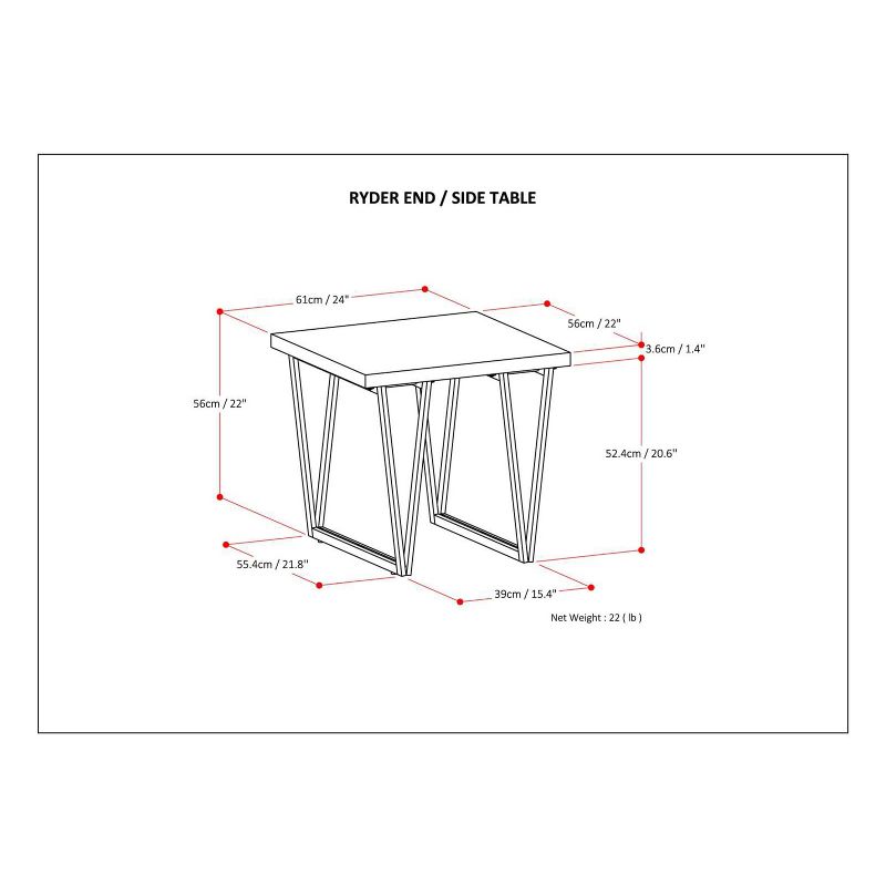 24" Travis Solid Wood End Table Natural Aged Brown - WyndenHall