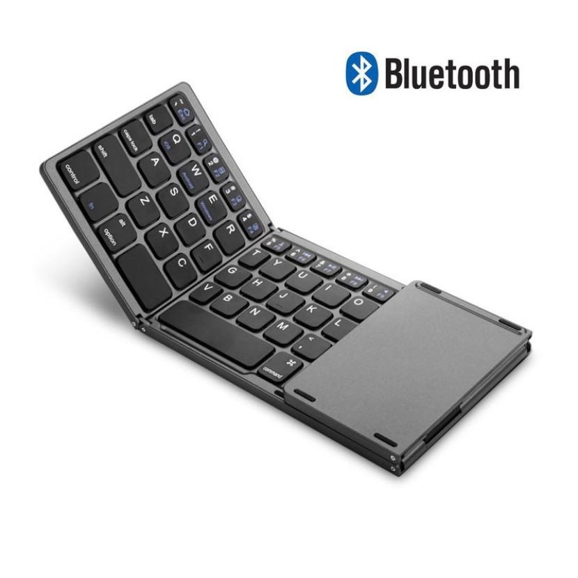 Wireless bluetooth triple folding keyboard mini laptop office ultra-thin portable keyboard-black