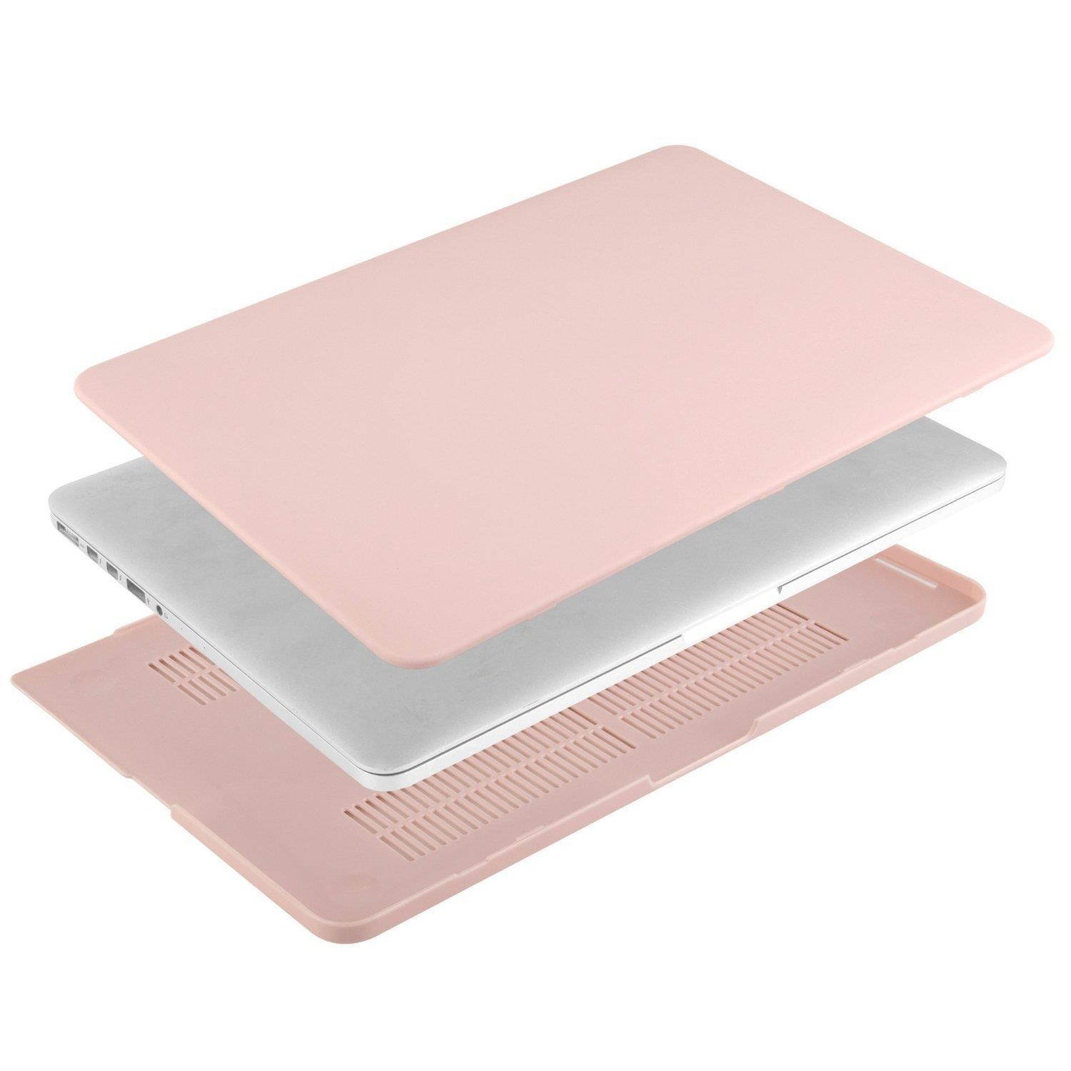 MOSISO Plastic Hard Case Shell & Keyboard Cover & Screen Protector Only Compatible [Previous Generation] MacBook Pro (No USB-C) Retina 15 Inch (Model: A1398) (No CD-ROM), Rose Quartz