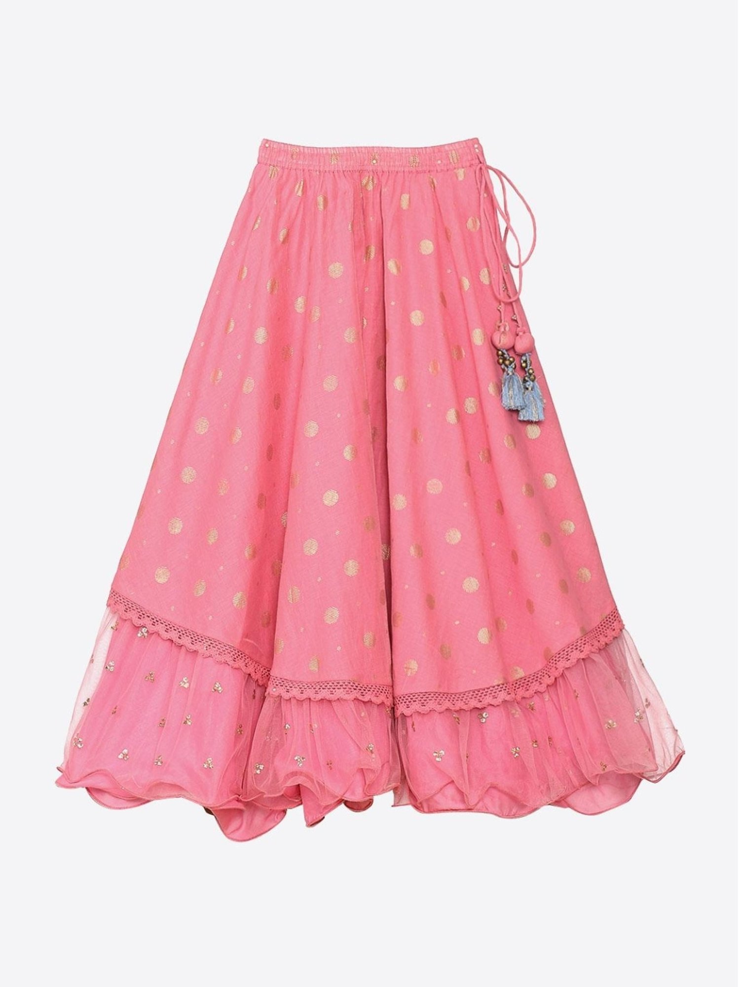 Biba Kids Pink Embroidered Lehenga Cholis