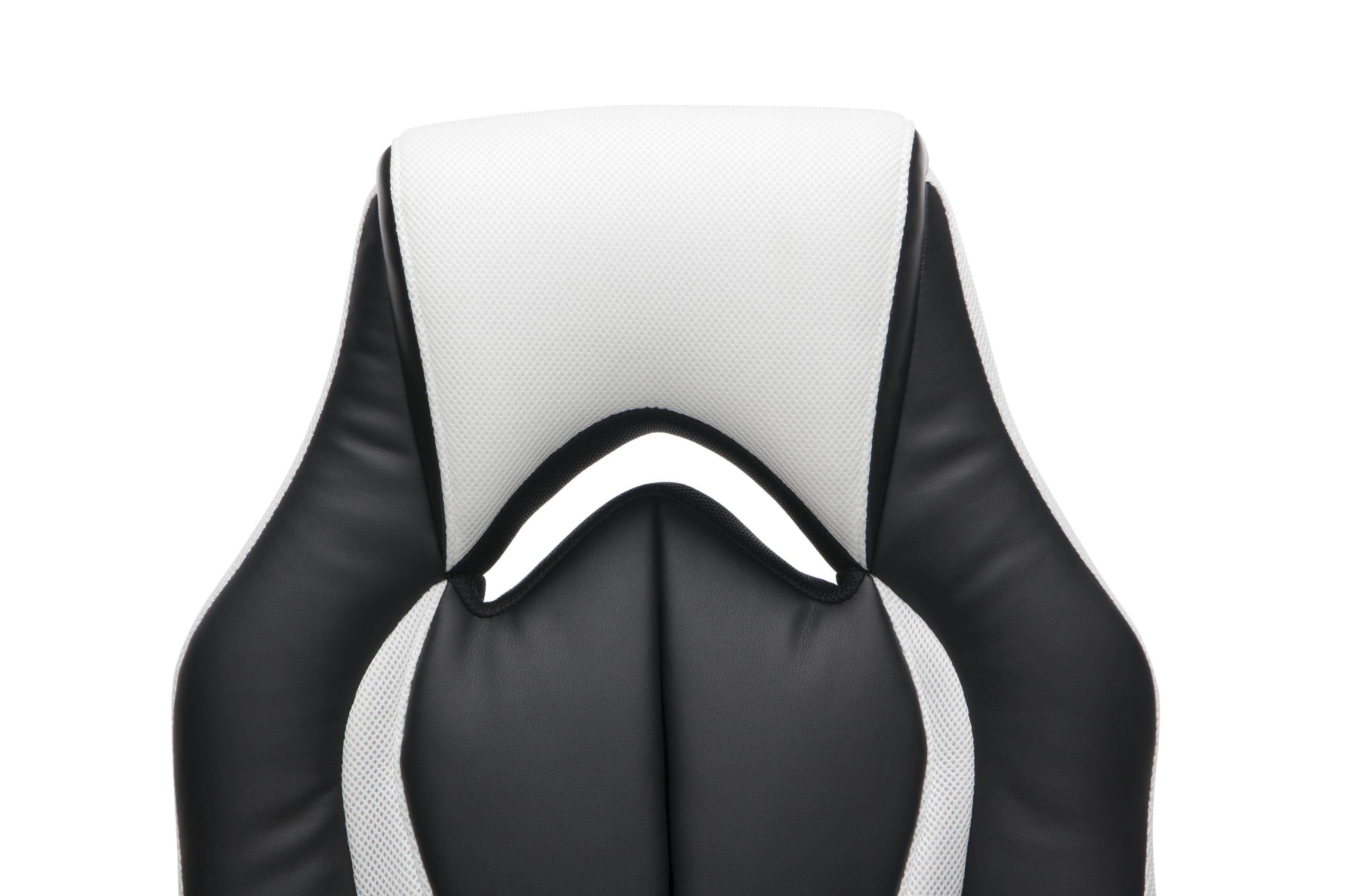 OFM Essentials Collection High-Back Racing Style Bonded Leather Gaming Chair, in White (ESS-3086-WHT)