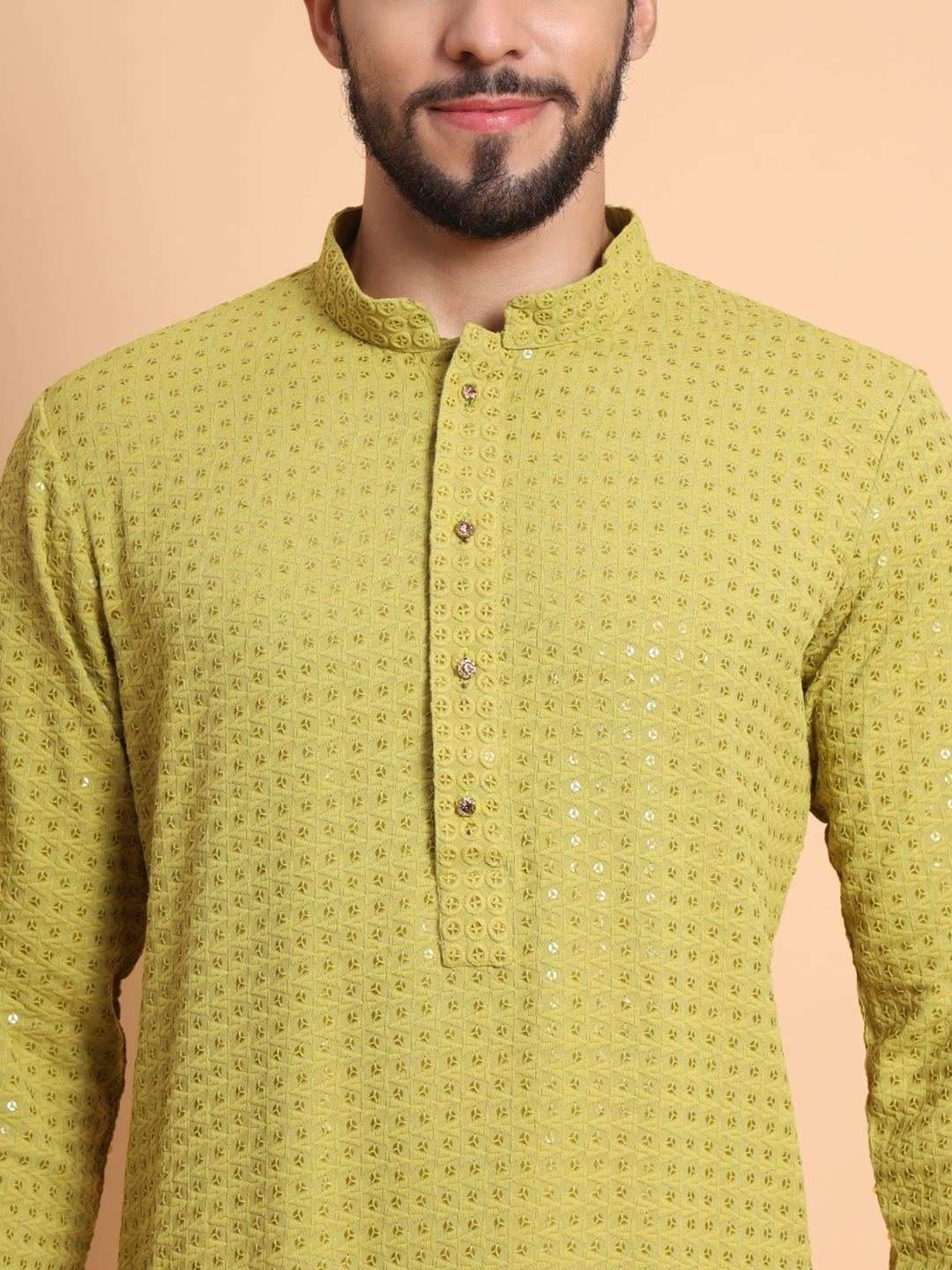 SWAGG INDIA Green Regular Fit Embroidered Kurta