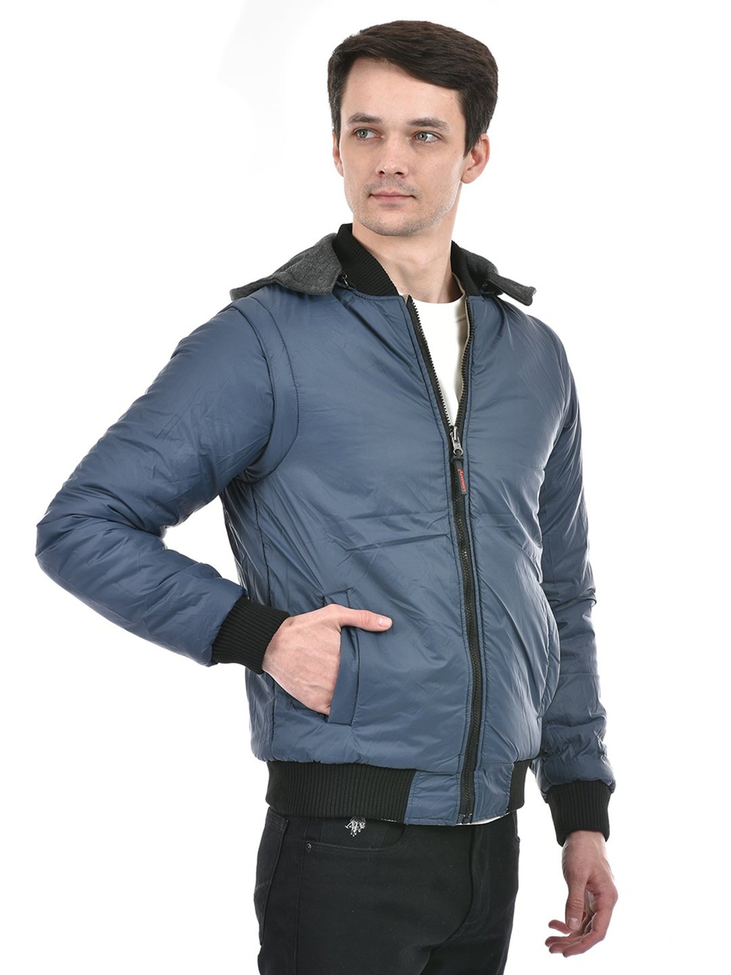 Lawman Pg3 Navy & Beige Regular Fit Reversible Jacket