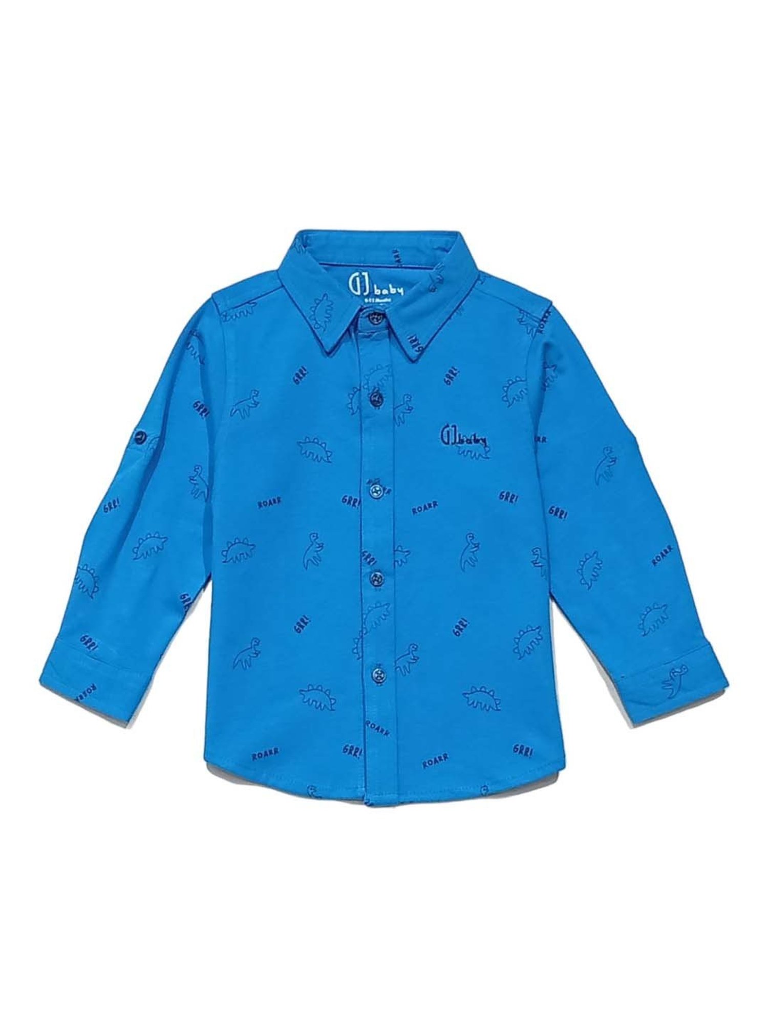 GJ baby Blue Printed Full Sleeves Shirt