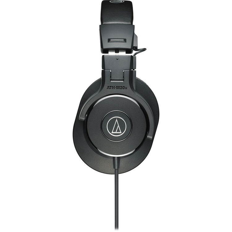 Audio-Technica ATH-M30x Professional Studio Monitor Headphones + Hosa Headphone Extension Cable, 10 feet +  Headphone Splitter  + Op/Tech Strapeez + Photo4Less Cleaning Cloth