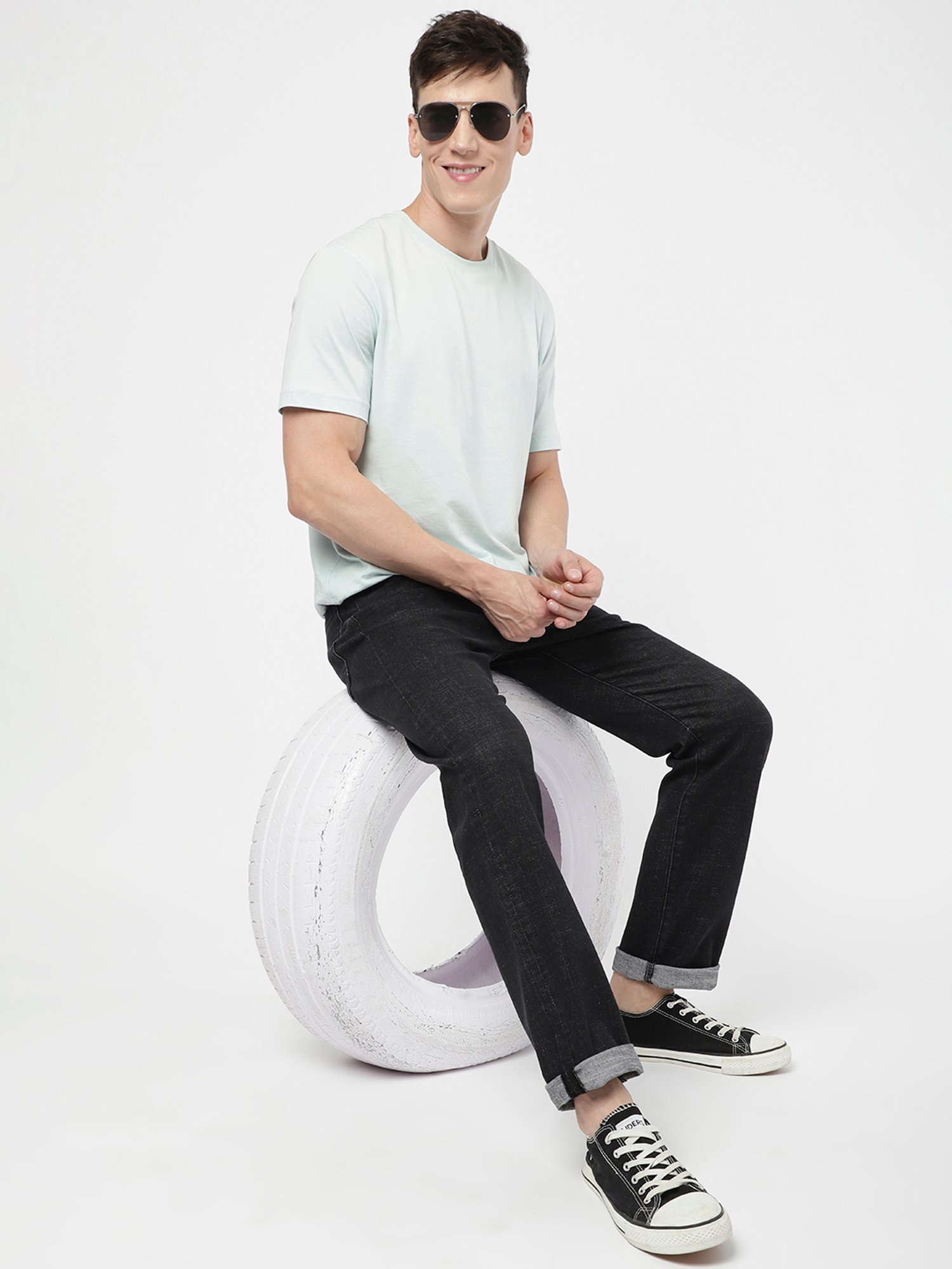 Passion Black Regular Fit Lightly Washed Jeans