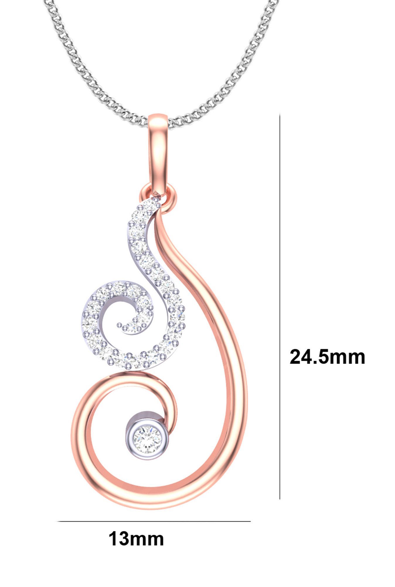 Clara Two Tone Sterling Silver Swiss CZ Amna Pendant