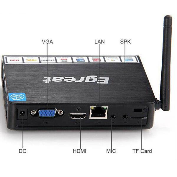 Egreat i6 Wintel Mini PC Windows 8.1 Intel Z3735F TV BOX Smart TV Receiver Media Player 2G RAM 32G ROM 2.4G/5G WIFI Bluetooth RII i8 Airmouse QWERTY Keyboard Bundle Kit 2.4G