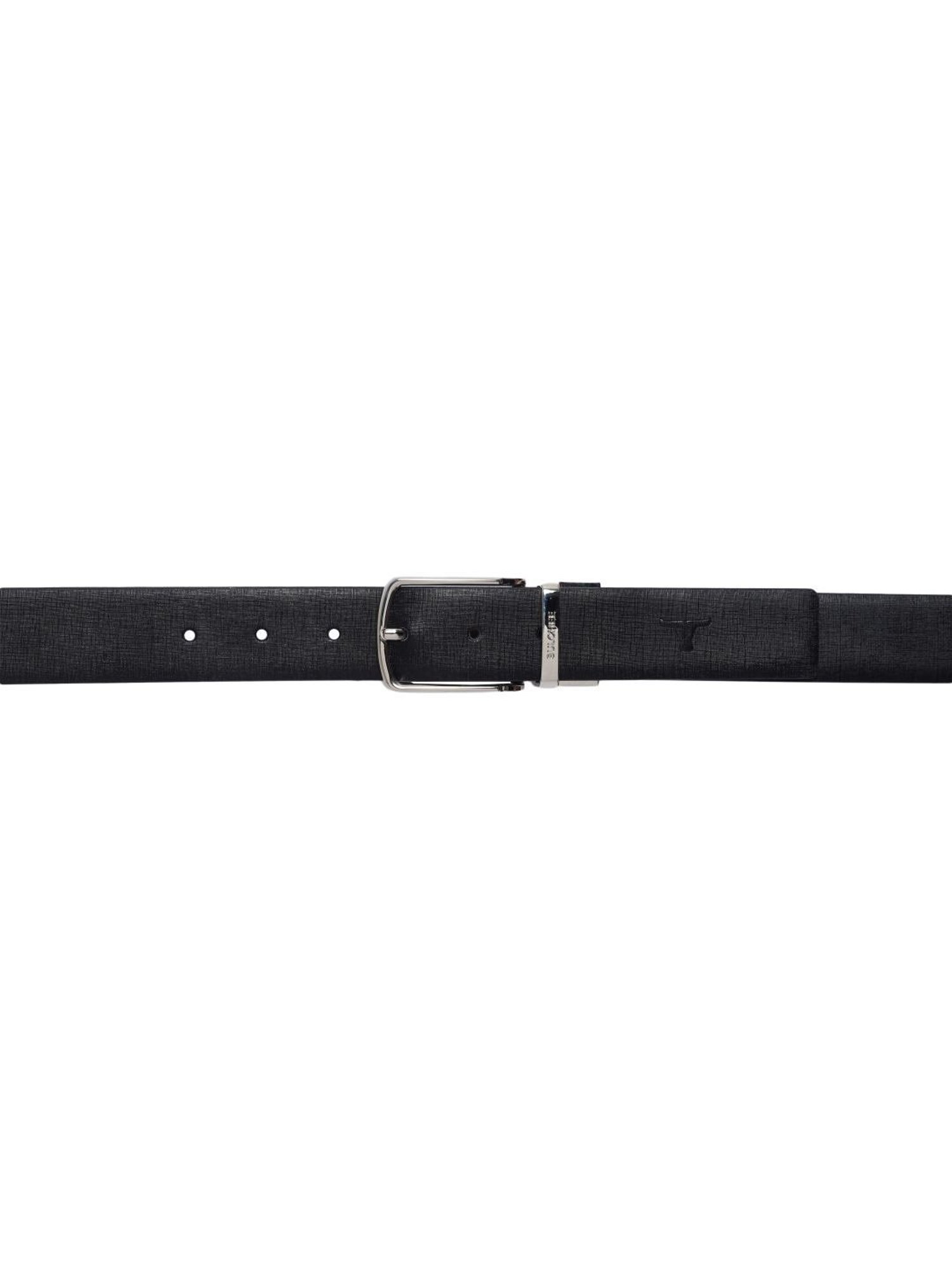Bulchee Black & Tan Leather Solid Reversible Belt