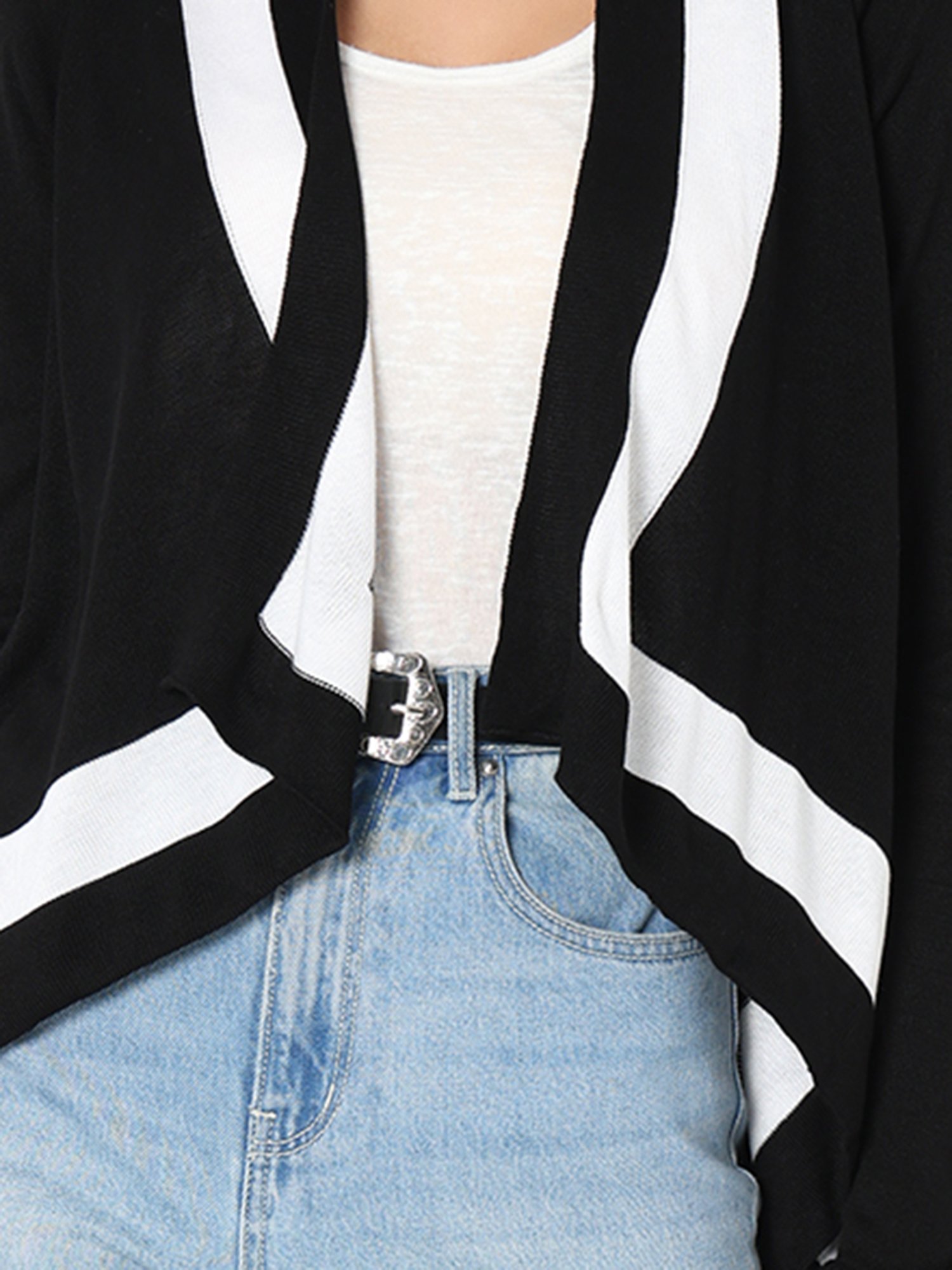 Vero Moda Black & White Long Shrug