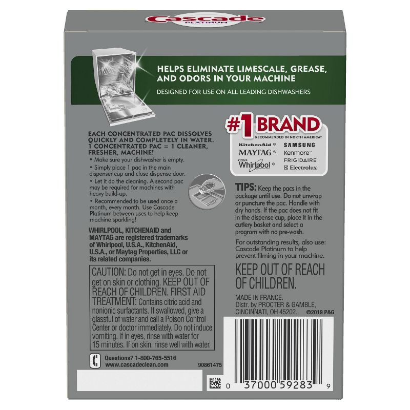 Cascade Platinum Dishwasher Cleaner - 3ct