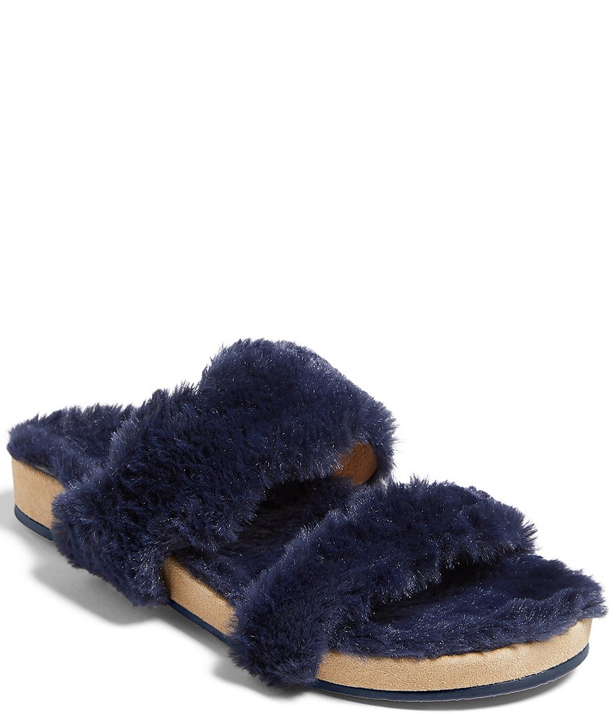 Jack Rogers Lauren Comfort Cozy Faux Fur Slides