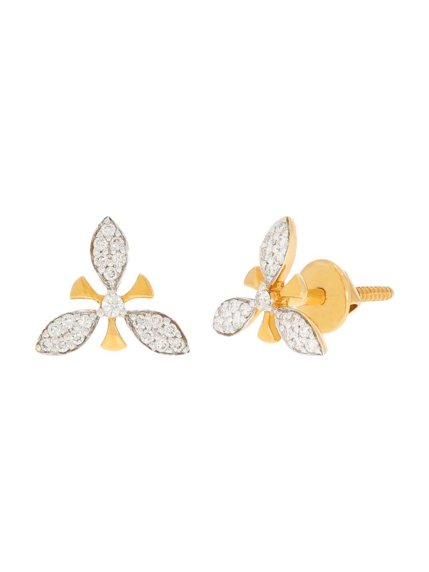 P.C. Chandra Jewellers 18 kt Gold & Diamond Earrings