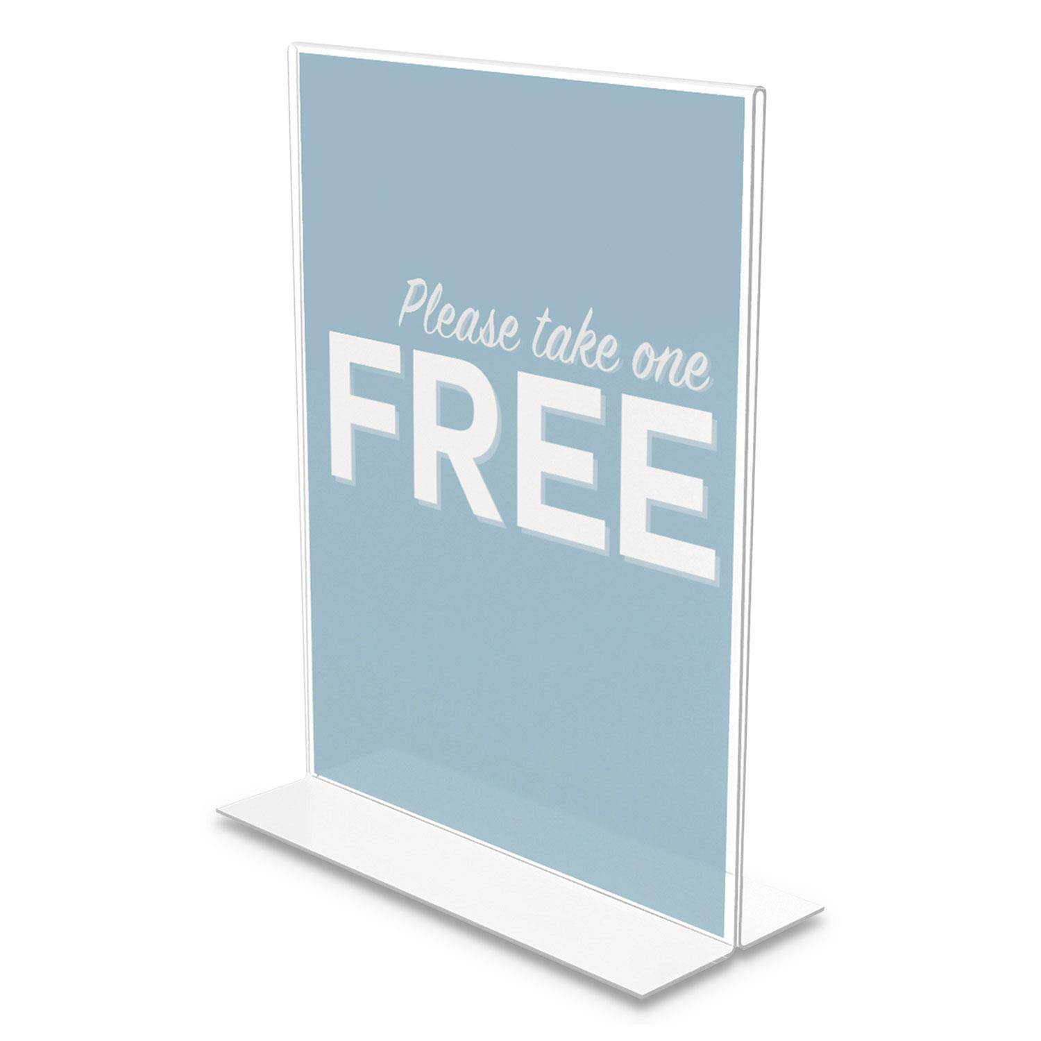deflecto Classic Image Stand-Up Double-Sided Sign Holder 8 1/2" x 11" 12/Pack