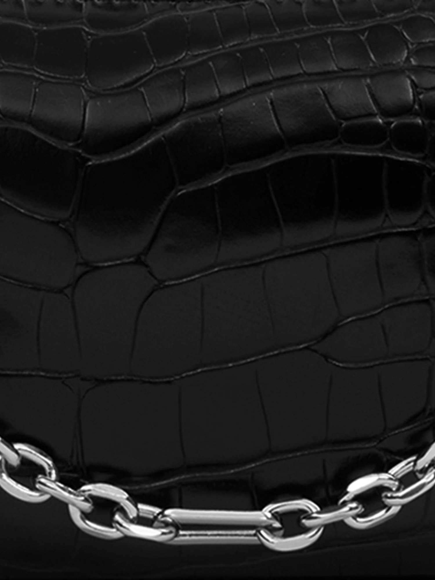 Miraggio Maria Black Textured Small Faux Leather Shoulder Bag