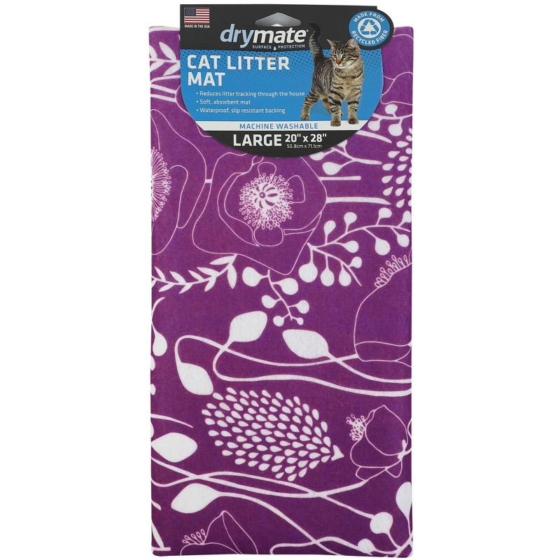 Drymate Cat Litter Trapping Mat - Garden Purple