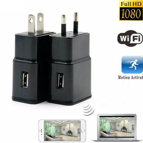 HD 1080P WIFI Security Mini Spy Hidden Camera Wall Charger IP Camera Plug APP Control US Plug