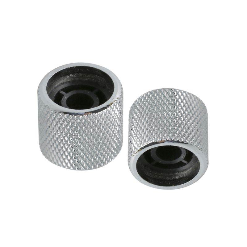 BQLZR Chrome Guitar Metal Dome Tone Control Knob Plastic Insert Set of 40