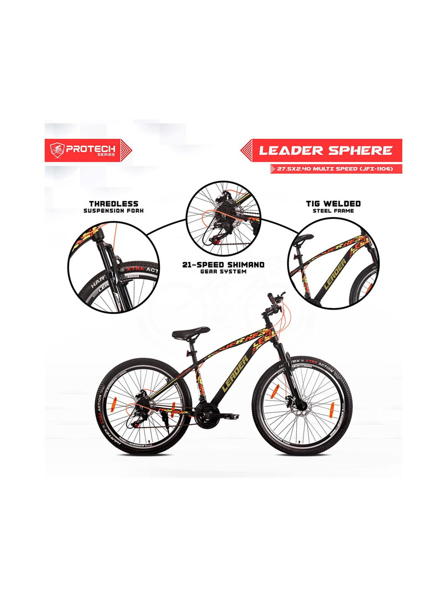 Leader Sphere Bicycles (Black) Size - 27.5T