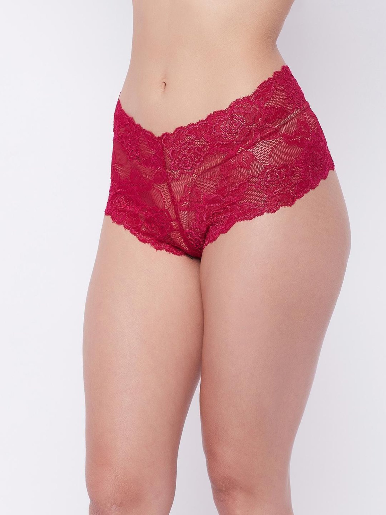 Secrets By ZeroKaata Maroon Lace Panty