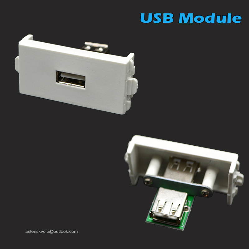 Wall Plate Cover with USB+Speaker+LC Modules Connectors Plug/Jack White Wall Mount Faceplate Holder