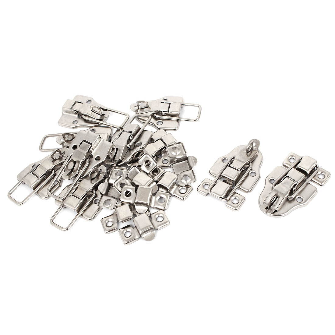 Unique Bargains Dresser Suitcase Drawer Chest Box Toggle Latch Catch Hasp Silver Tone 10pcs