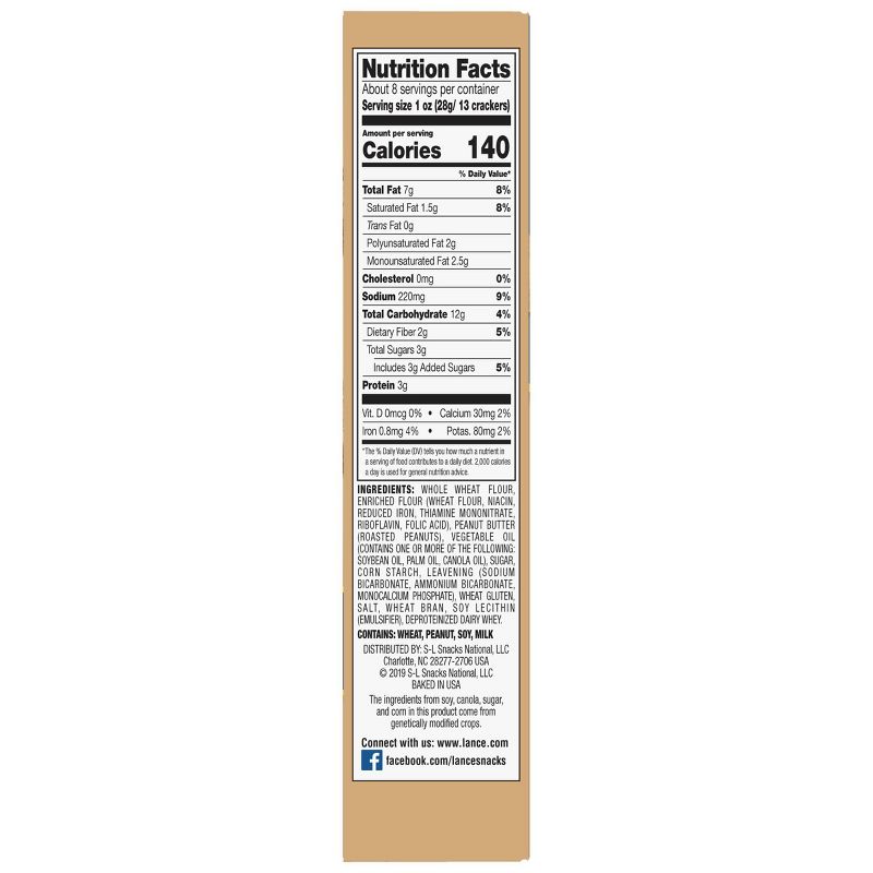 Lance Peanut Butter Whole Grain Mini Sandwich Crackers - 8.5oz