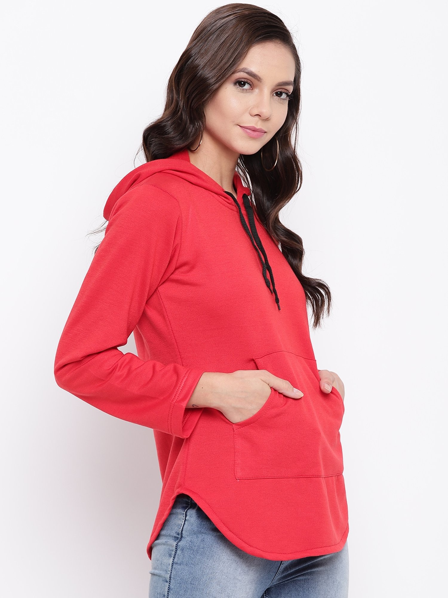 Belle Fille Red Full Sleeves Sweatshirt