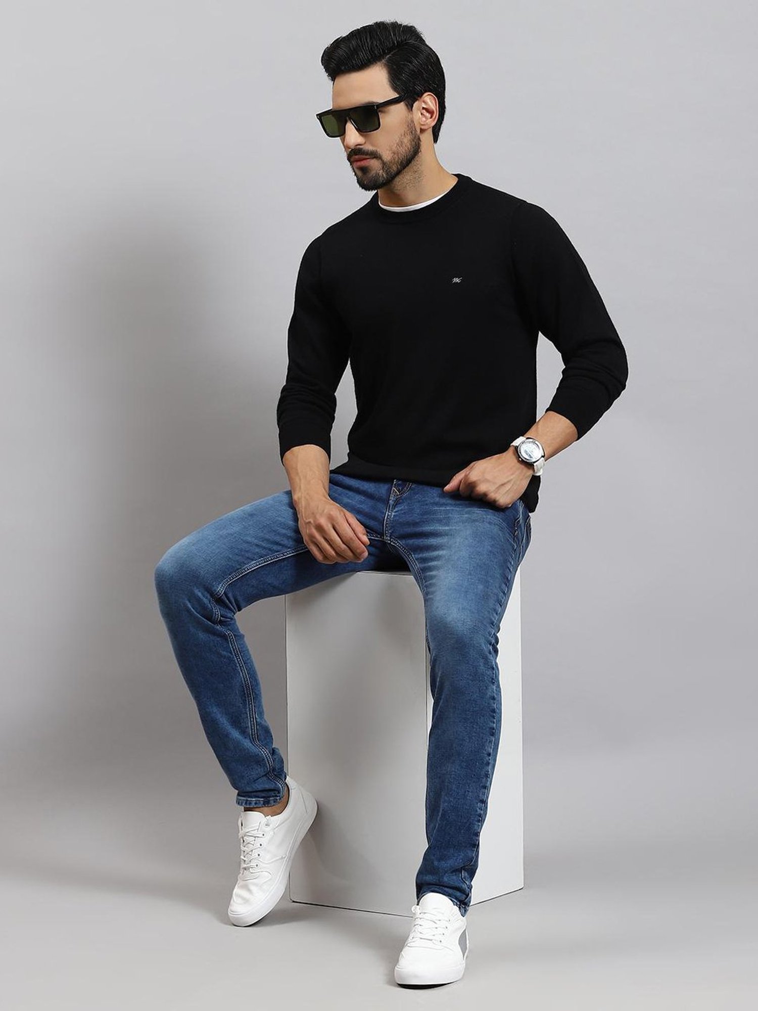 Spykar Red Slim Fit Sweatshirt