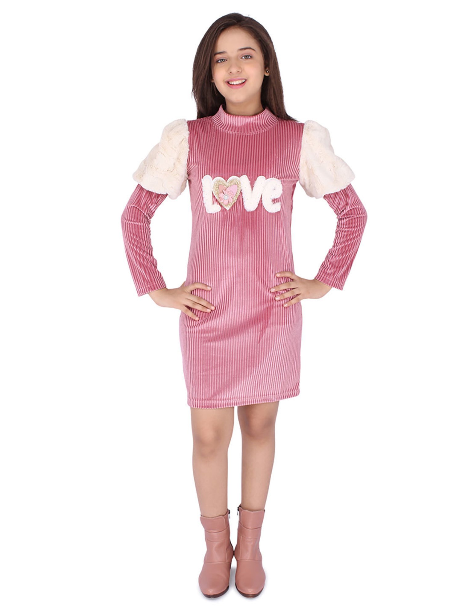Cutecumber Kids Pink Solid Dress