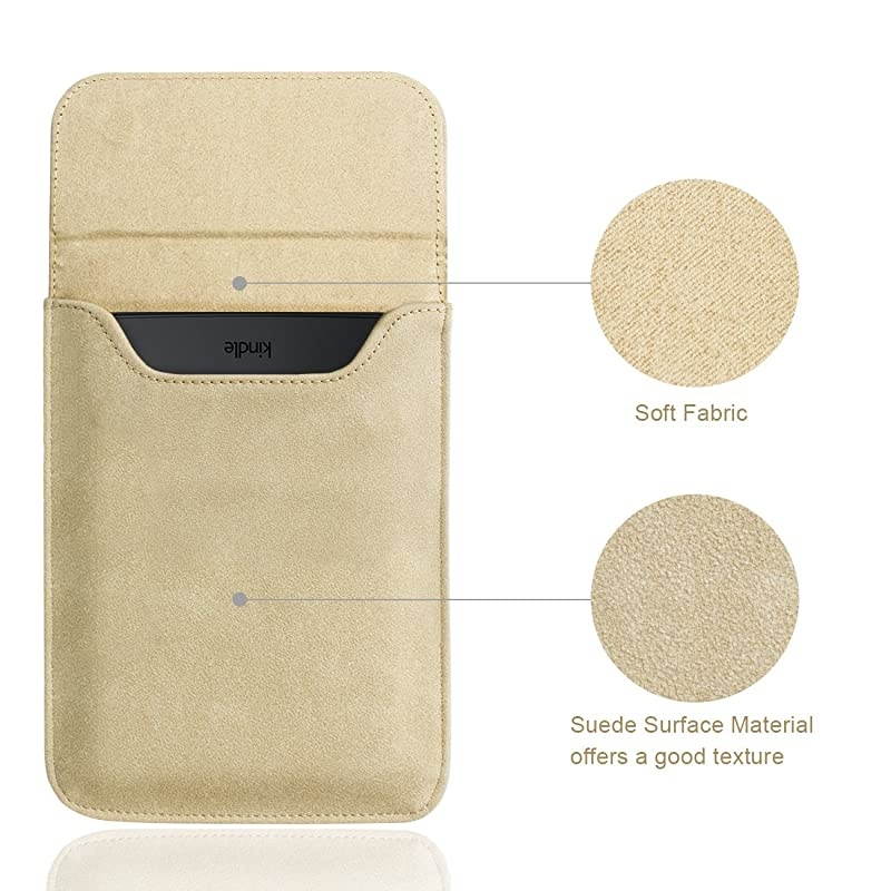 6 Inch Kindle Sleeve for All-New Kindle 2019/Kindle Paperwhite (Included 2018 Version)/Kindle Voyage/Kindle (8th Gen, 2016)/Kindle 4/5/Kindle Touch Protective Pouch Bag Case Cover, Khaki