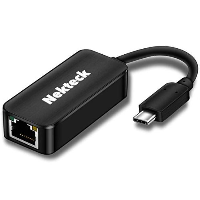 nekteck usb c to rj45 gigabit ethernet port lan network adapter, 10/ 100 / 1000mbps thunderbolt 3 port compatible, macbook pro 2016,2017, chromebook pixel and more