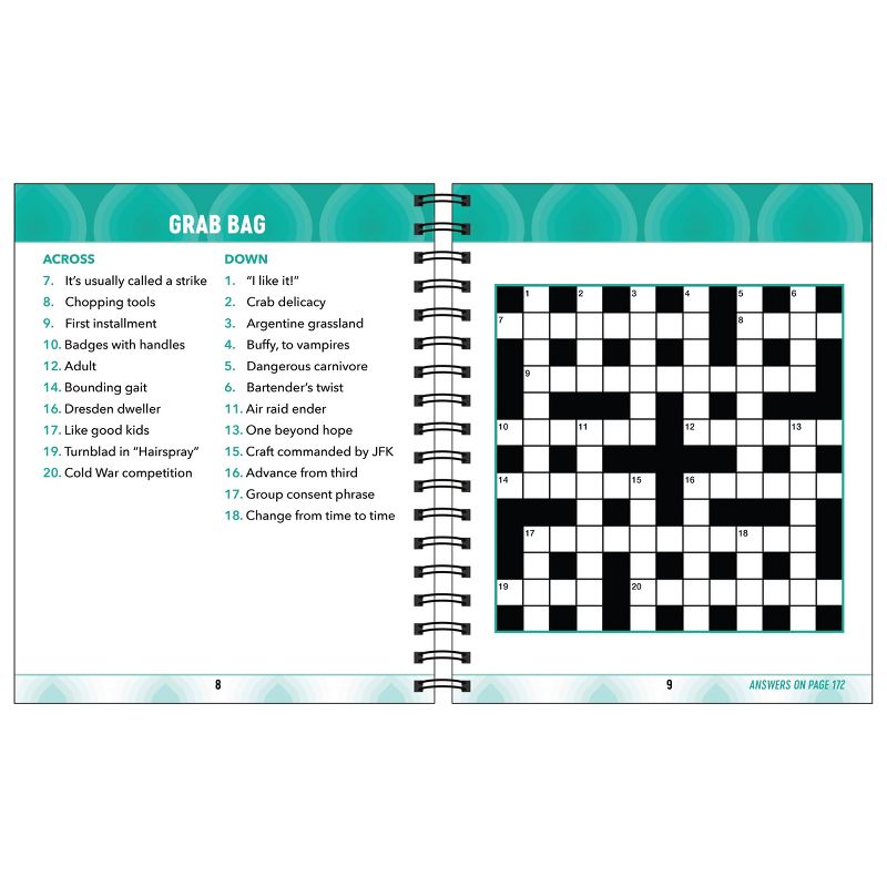 Brain Games - Large Print Crosswords (Swirls) - (Brain Games Large Print) (Spiral Bound)
