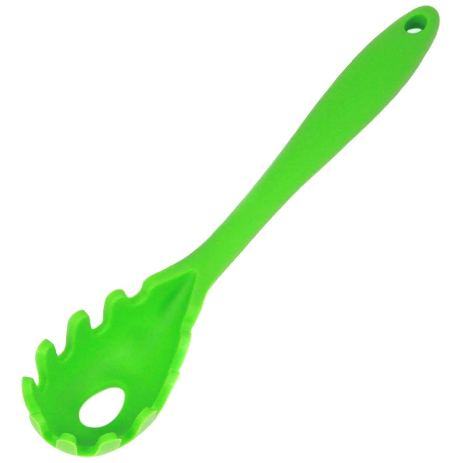 Chef Craft Silicone Spaghetti Pasta Fork Dishwasher Safe Stain Resistant (Green)
