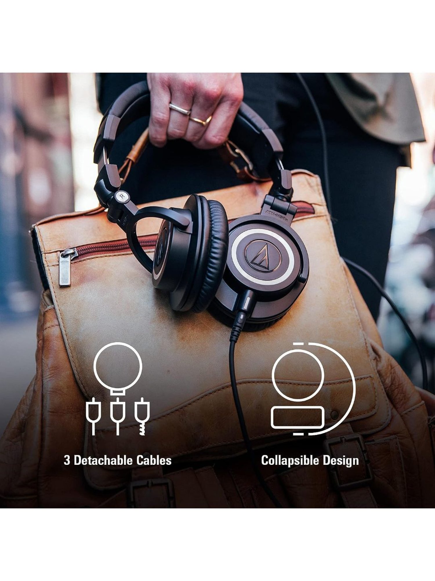 Audio Technica ATH M50x Over Ear Professional Studio Monitor Headphones (Black)