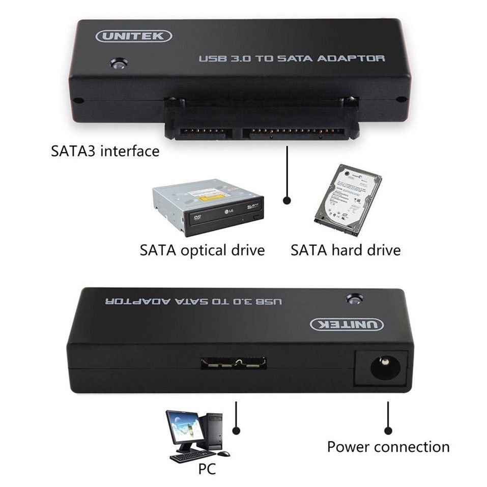 UNITEK USB 3.0 to SATA Adapter Cable for 2.5"/3.5" External Hard Drive HDD SSD