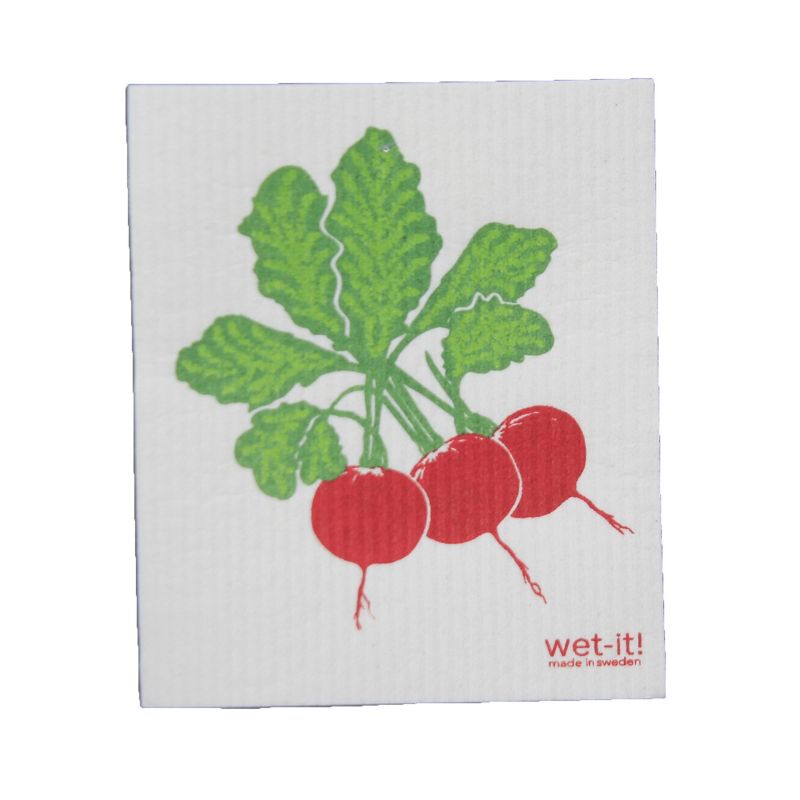 Swedish Dish Cloth 7.75" Vegetable Stand Set / 3 Dishcloth  Clean Up Kitchen  -  Dish Cloth