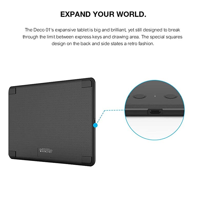 Deco Pro Medium 11x6 Inch Digital Graphics Drawing Tablet Ultrathin Digital Pen Tablet with Tilt Function,8 Shortcut Keys,Battery-Free Stylus 8192 Pen Pressure