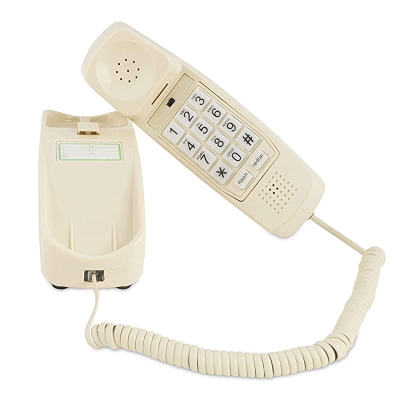 Corded Phone Senior Landline Phones for Home Home Phones for Seniors Hearing and Vision Impaired Loud Ringer Large Backlit Keypad Voice Amplification Wall Mount Ready Bone Ivory