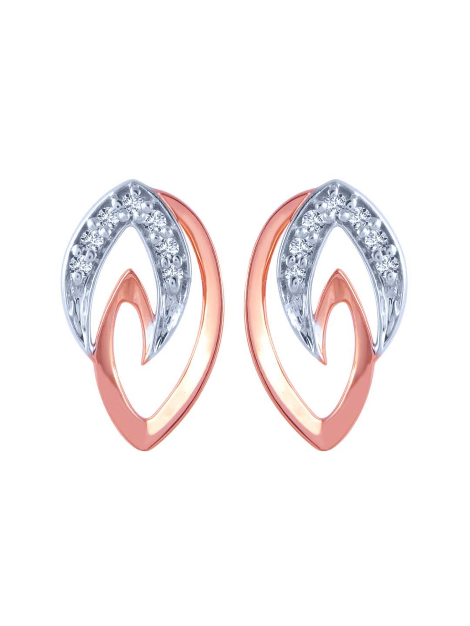 P.C. Chandra Jewellers 14 kt Gold & Diamond Earrings