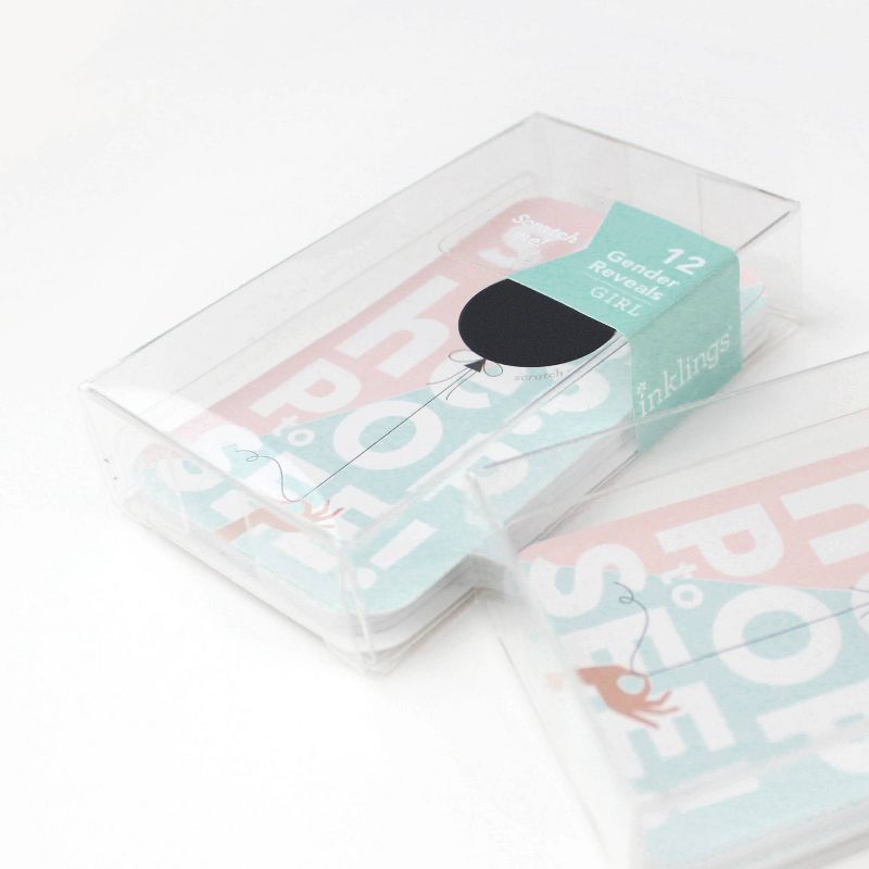 Scratch Off Gender Reveal Girl Balloon Cards