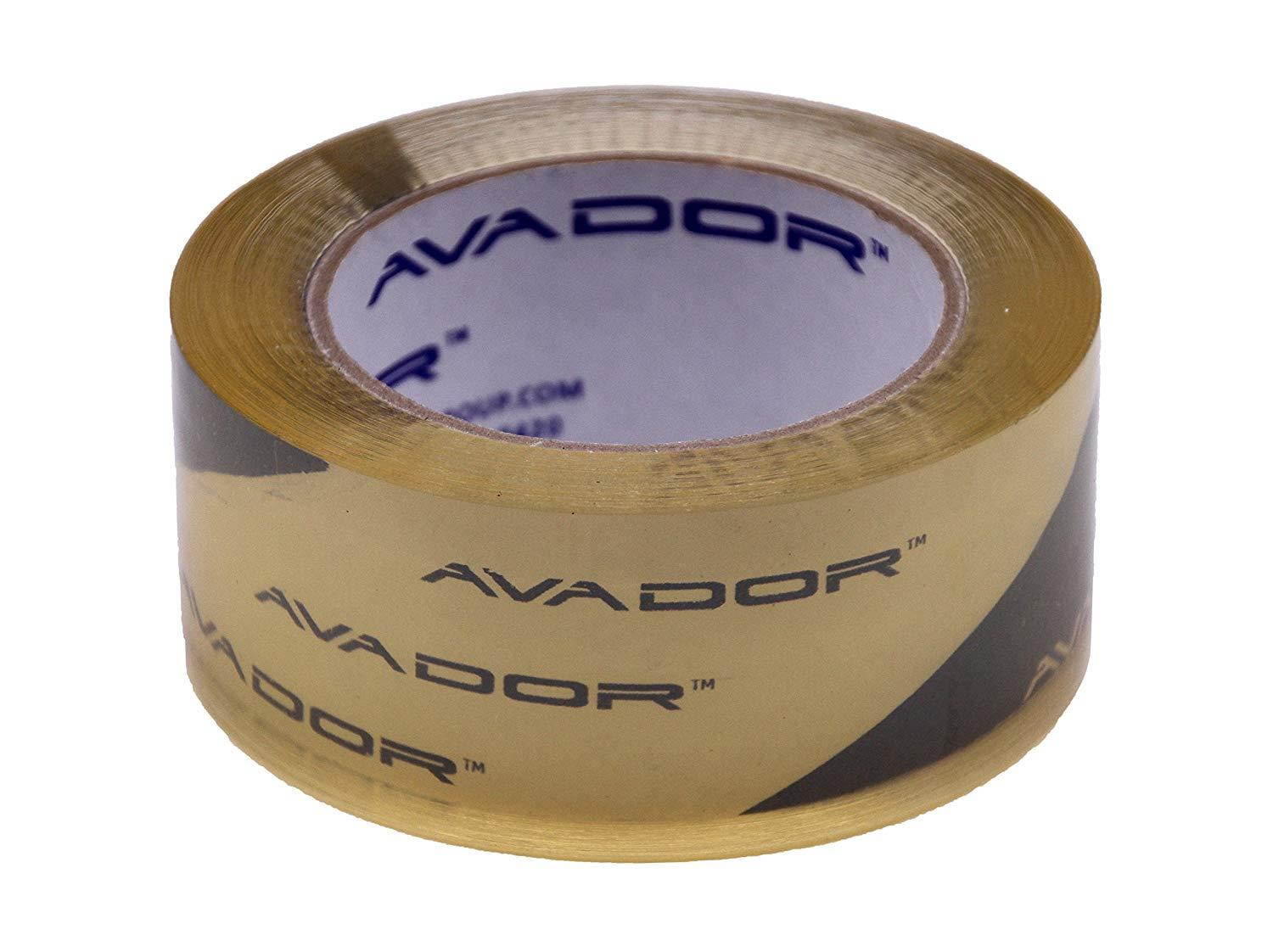 AVADOR Crystal Clear High Performance Heavy Duty Packaging Tape Water Base 2.0 Mil Thick 1.88" Wide 110yd Length (Pack of 36)