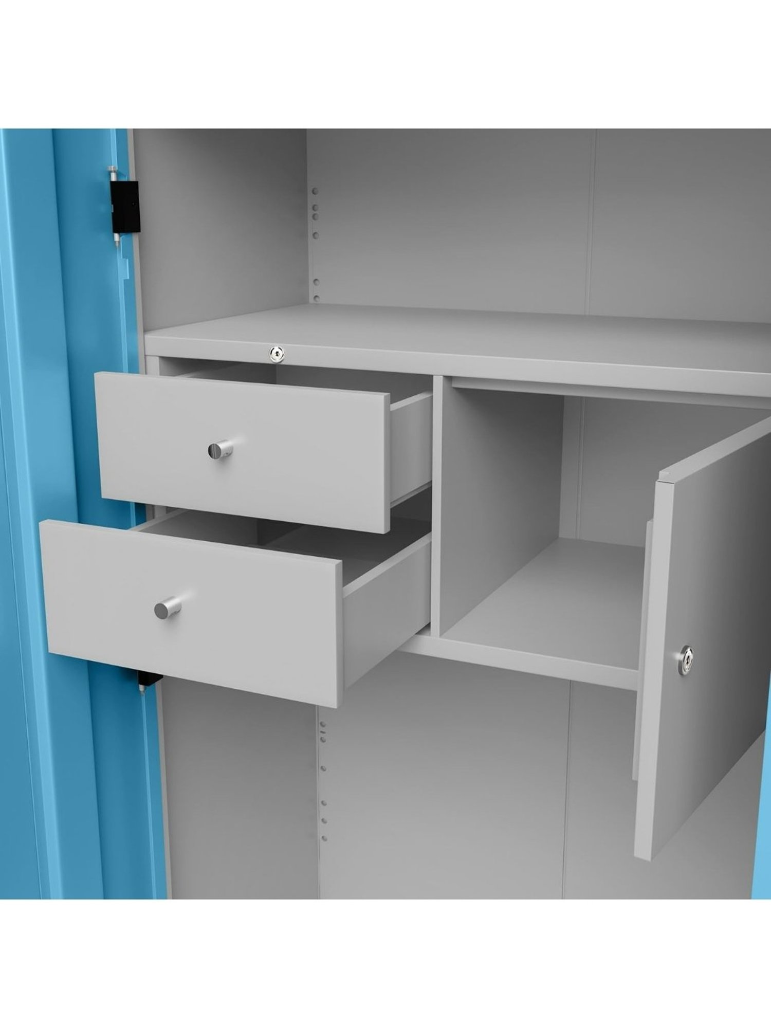 Godrej Interio Ewa Brown Engineered Wood 4 Door Wardrobe