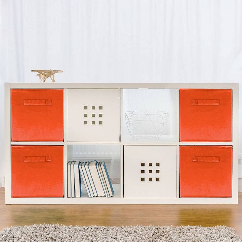 Sorbus 6pk Foldable Storage Cube Basket Bin Orange